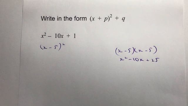 Completing the square - write in the form (x + p)squared + q смотреть онлайн