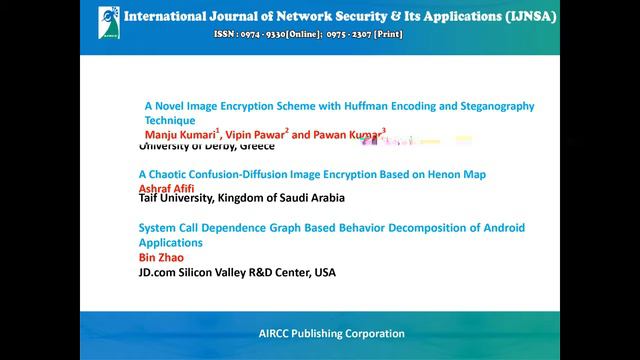 Table Of Contents - International Journal of Network Security & Its Applications (IJNSA) смотреть онлайн