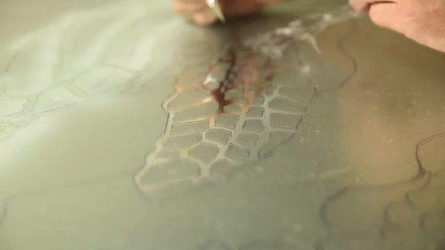 Etching Sea Turtle on mirror. Time Lapse video смотреть онлайн