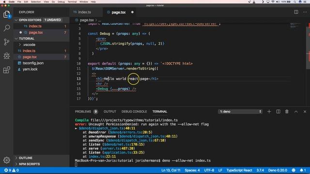 Deno working with reactjs смотреть онлайн