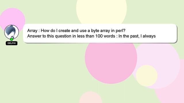 Array : How do I create and use a byte array in perl? смотреть онлайн