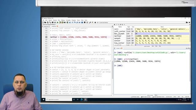 #08 Python Darslari | Ro'yxat bilan ishlash. O'zgarmas ro'yxatlar (Tuples) смотреть онлайн