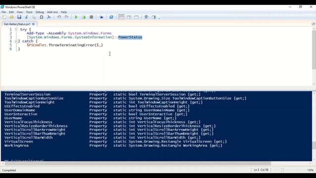 Get Battery Status PowerShell script смотреть онлайн