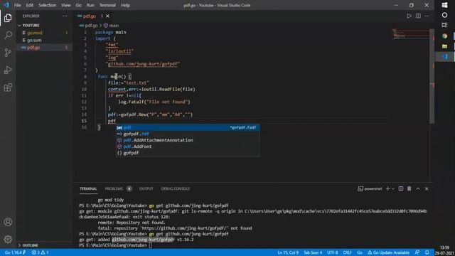 Text file to PDF using Golang. смотреть онлайн