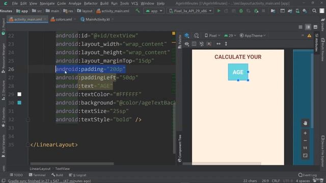 Age in Minutes Calculator part 02 using kotlin android studio смотреть онлайн