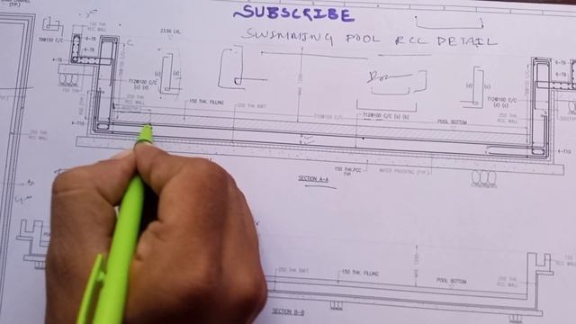 Swimming Pool reinforcement details|swimming pool design|Drawing reading in Civil engineering| смотреть онлайн