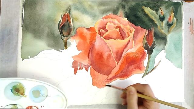 Рисую розу. Подарок для мамы. смотреть онлайн
