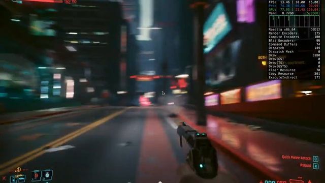 Cyberpunk 2077 on macbook M1 at ultra settings смотреть онлайн