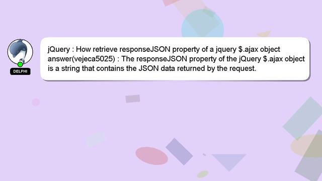 jQuery : How retrieve responseJSON property of a jquery $.ajax object смотреть онлайн