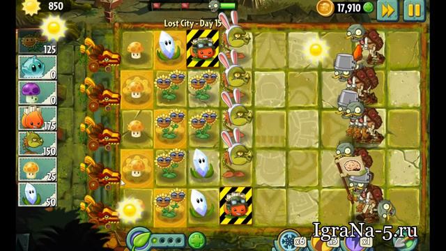 Lost City Day 15 - Plants vs Zombies 2 (Прохождение) смотреть онлайн