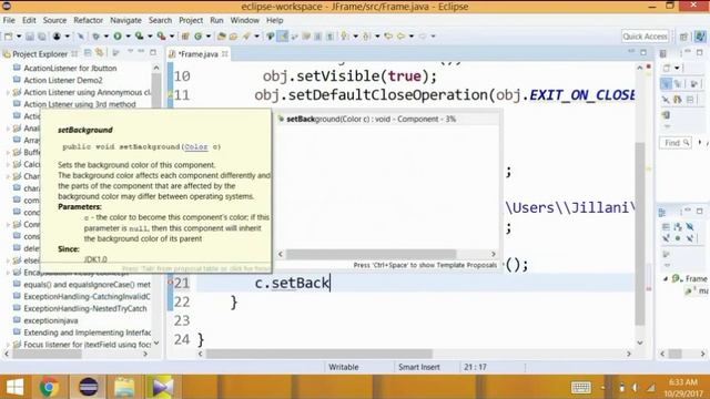 Java Swing(urdru/hindi)-06- JFrame-05- Set Background And Fix JFrame size смотреть онлайн