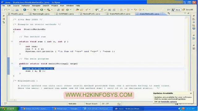 Nested For | Static Method | Java Basics | Core Java | Java Online Training смотреть онлайн