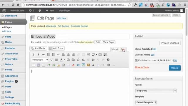 Embed YouTube Video - WordPress Training (WP 3.5) смотреть онлайн