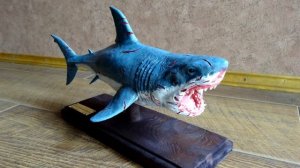 Большая белая акула из полимерной глины Great white shark made of polymer clay