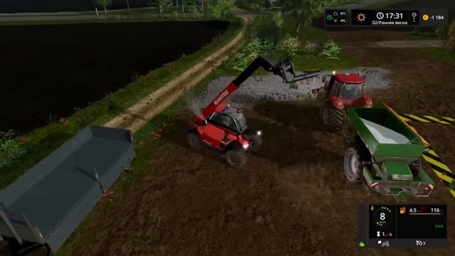 FS17 Загрузка мінеральних добрив і їх розкидання Case Magnum 340 CVX Amazon Manitou New Hollan смотреть онлайн