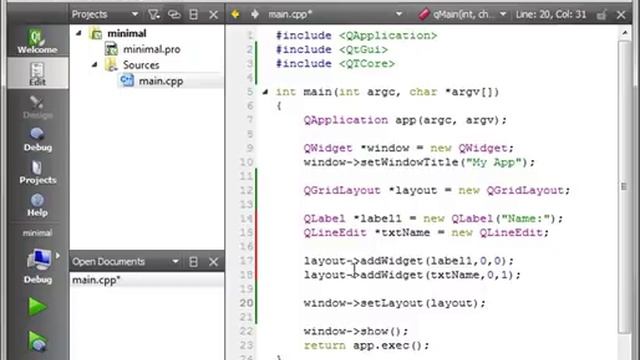 C++ Qt 9 - QGridLayout смотреть онлайн