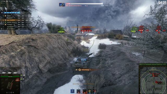 World of Tanks - The Last Waffenträger: T-55 Thunderbolt gameplay on Studzianki – Falling off bridg смотреть онлайн