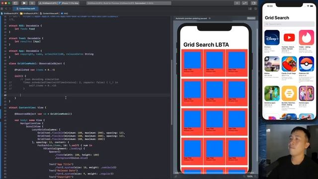 SwiftUI Grids Columns with JSON ObservableObject and Async Image Loading смотреть онлайн