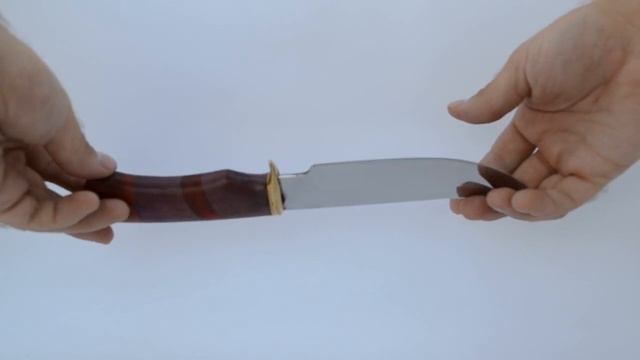 Нож "Амур 2" из нержавеющей стали 95Х18. Рукоять дерево падук бубинго латунь смотреть онлайн