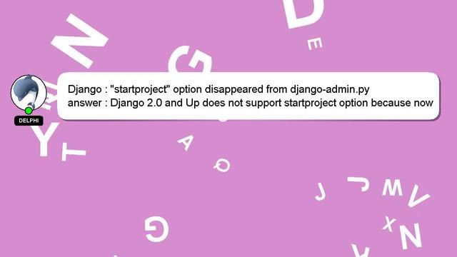 Django : "startproject" option disappeared from django-admin.py смотреть онлайн