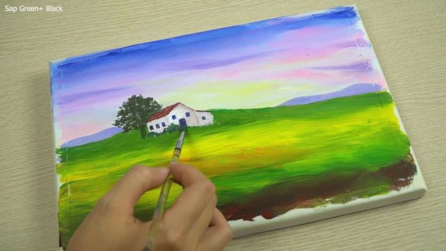 Daily Challenge #41/Sunflower Field/Acrylic Painting Step By Step