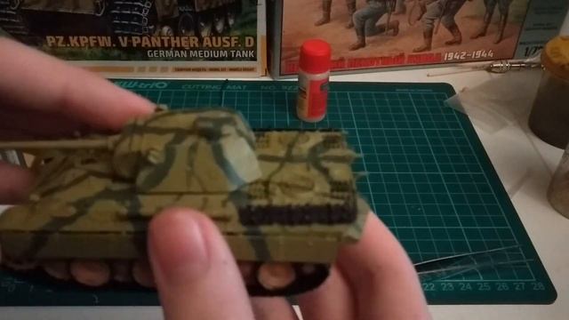 покраска модели танка Panther D в масштабе (1:72) смотреть онлайн