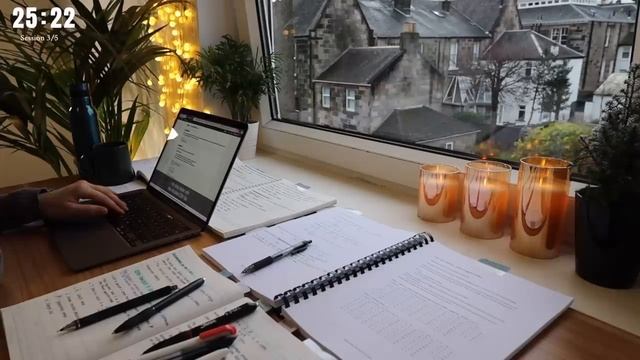 5 HOUR STUDY WITH ME | Background noise, 10-min Break, No music, Study with Merve смотреть онлайн