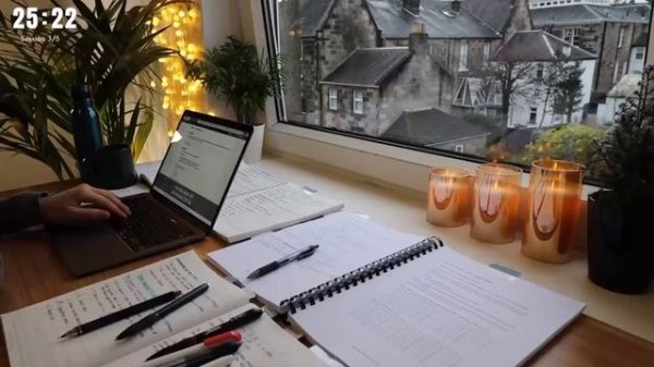 5 HOUR STUDY WITH ME | Background noise, 10-min Break, No music, Study with Merve