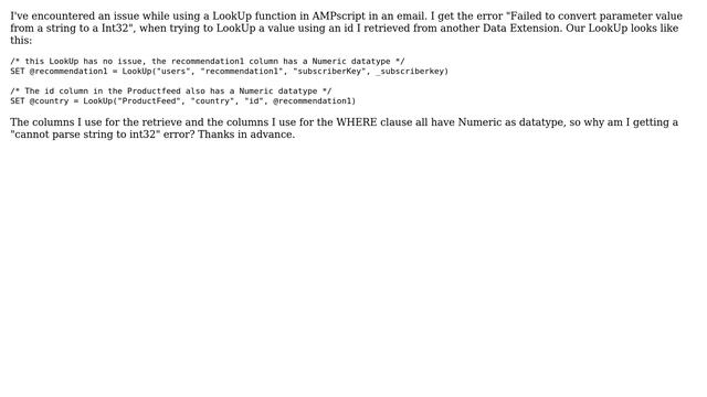 Failed to convert parameter value from a string to a Int32 while all values are integers смотреть онлайн