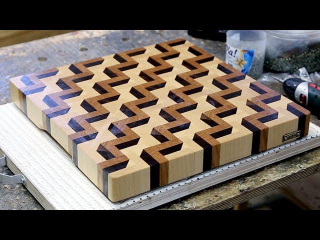 Making a 3D end grain cutting board #3 смотреть онлайн