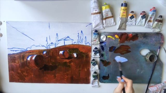 «Жаркий полдень» часть 2. Мастер-класс по живописи маслом от студии «Арт- Вояж» смотреть онлайн