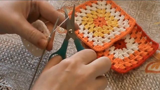 Вязание крючком БАБУШКИН КВАДРАТ смотреть онлайн
