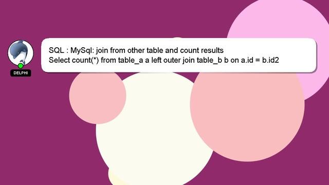 SQL : MySql: join from other table and count results смотреть онлайн