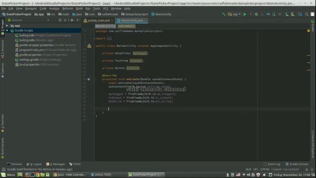 [android studio] DatePicker component android application смотреть онлайн