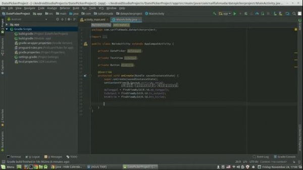 [android studio] DatePicker component android application