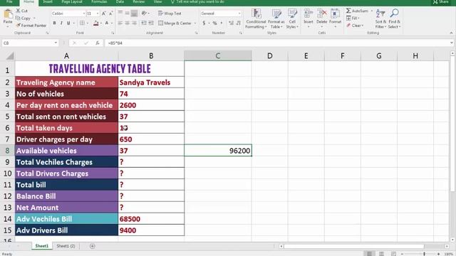 Ms-Excel 2016 in Telugu 33(Prob-11- Travelling Agency Table) (www.computersadda.com) смотреть онлайн
