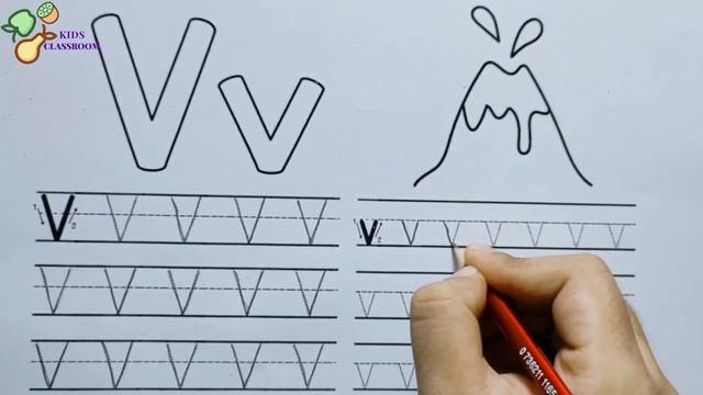 Tracing Alphabet Letter Vv | Tracing Small and Capital Letter V | Practice Writing by Kids Classroo смотреть онлайн