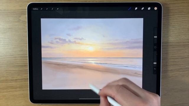 IPAD PAINTING TUTORIAL - Grassy Beach Sunset Landscape in Procreate смотреть онлайн