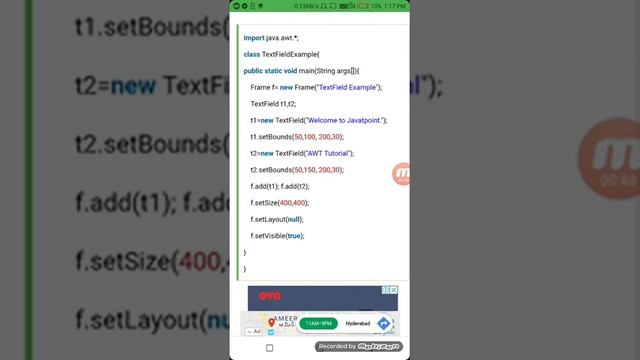 Java AWT TextField(2)