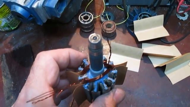 Дрель ИЭ1022, перемотка якоря.