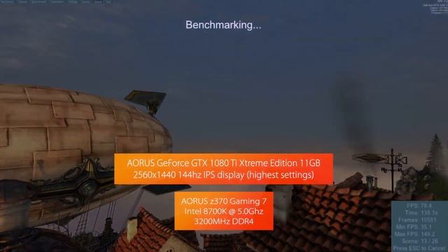 Heaven Benchmark - AORUS GTX 1080 Ti Xtreme - 1440p 144hz смотреть онлайн