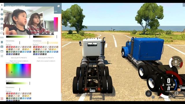 BeamNG Drive - Pink Semi Truck Racing Truck Games For Kids смотреть онлайн