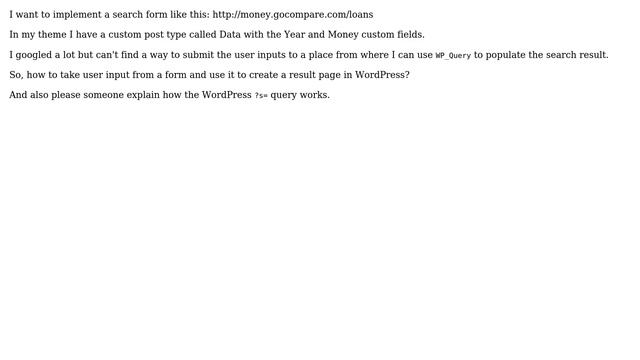 Wordpress: How to implement custom search with input fields? смотреть онлайн