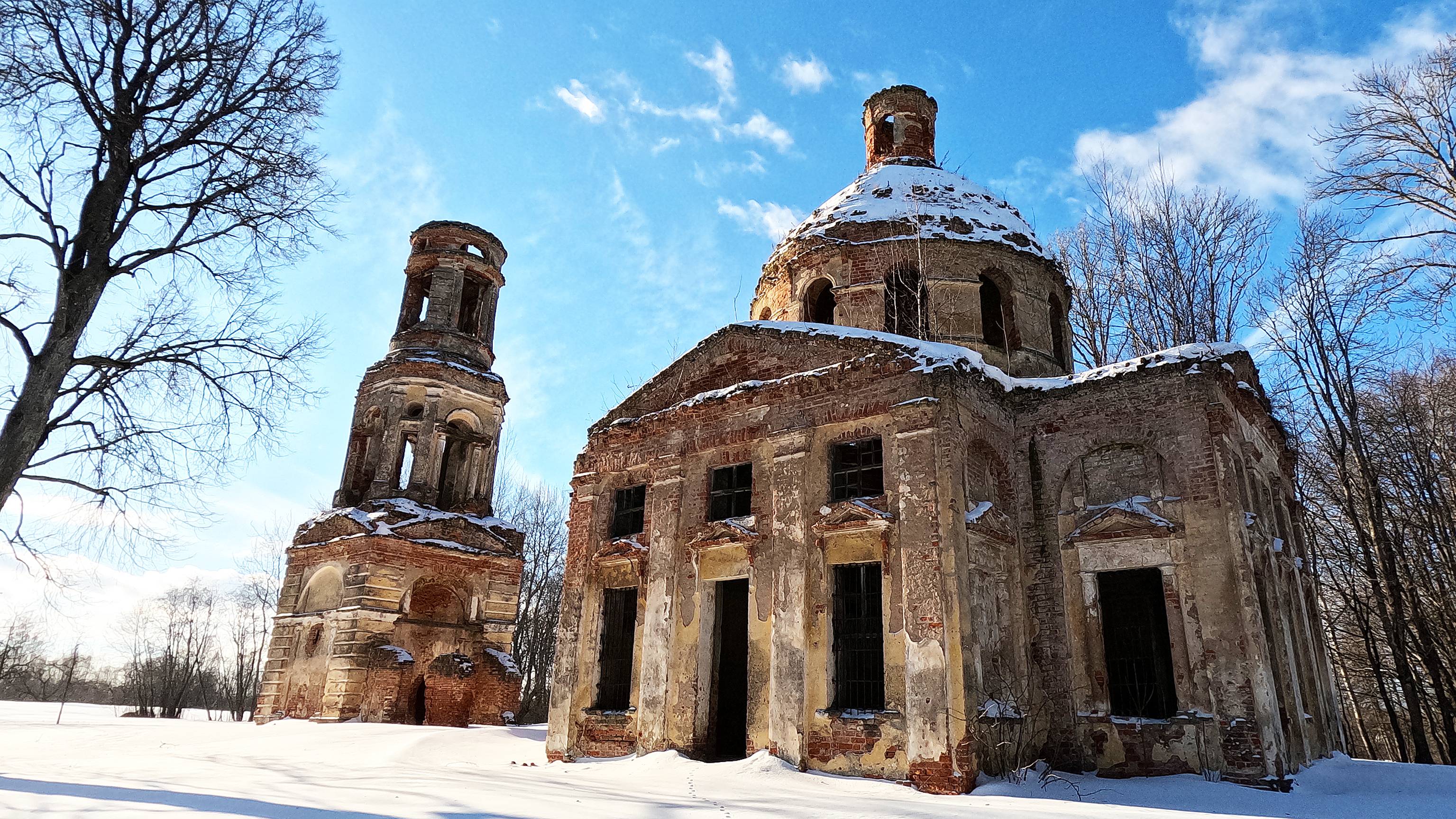 Прогулка к руинам церкви Смоленская область с. Герчики смотреть онлайн