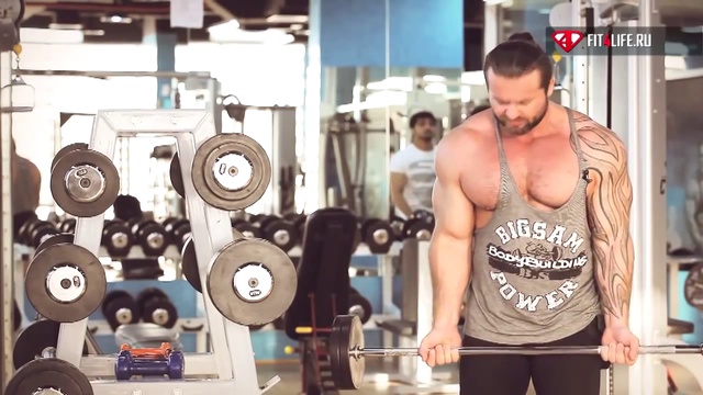 УПРАЖНЕНИЕ  ПОДЪЕМ ШТАНГИ НА БИЦЕПС СТОЯ