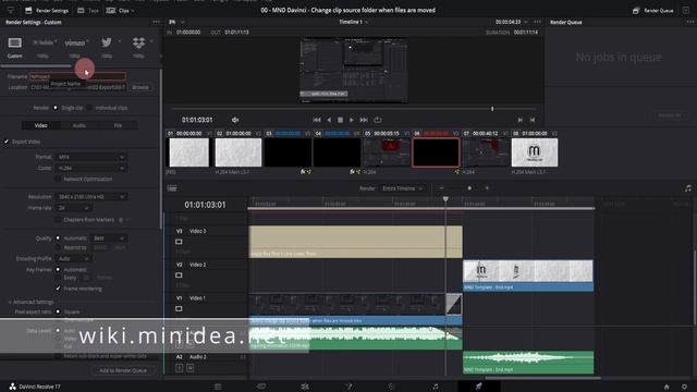 Name render output file as the project name using a variable in DaVinci Resolve смотреть онлайн