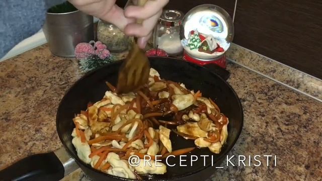 Фунчоза с курицей и соусом терияки: рецепт от Foodman.club смотреть онлайн