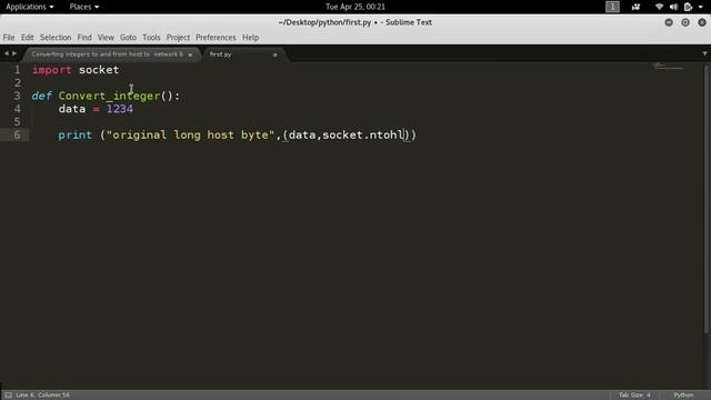 Converting integers to and from host to network byte order смотреть онлайн