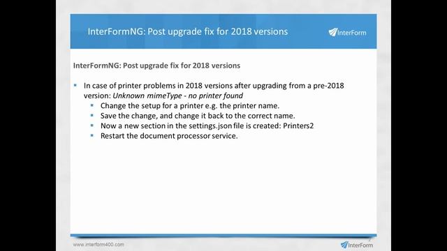 InterFormNG: 2018 Upgrade fix for error message: "No printer found" смотреть онлайн