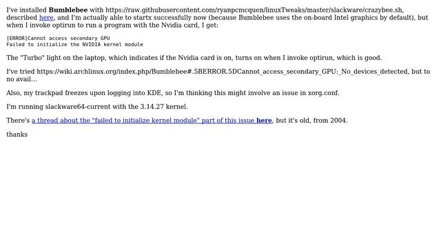 Unix & Linux: [ERROR]Cannot access secondary GPU...Failed to initialize the NVIDIA kernel module смотреть онлайн
